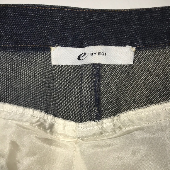E by ECI Denim Yolk Pleated Skirt Sz Small - Picture 7 of 7
